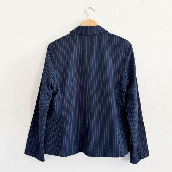 NWT Cupcakes & Cashmere Night Sky Dark Blue Navy Pinstripe Pocket Blazer Size M - Picture 4 of 9